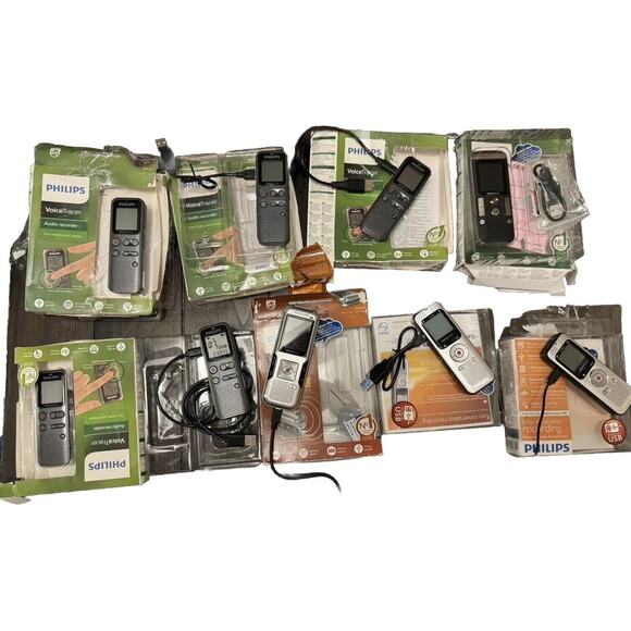 Philips VoiceTracer Audio Recorders Lot of 9 Tested